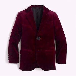 Crewcuts Ludlow Velvet Blazer in Burgundy - size 14